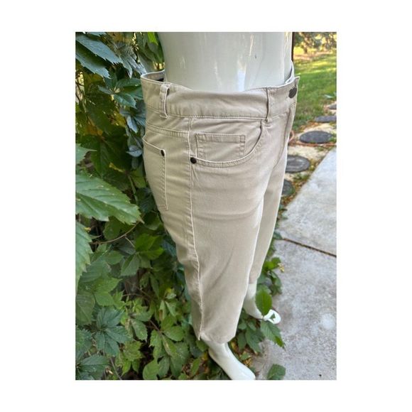 Denver Hayes Beige Cropped Denim Jeans Capri 5 Pocket Sz 8 - Picture 4 of 7